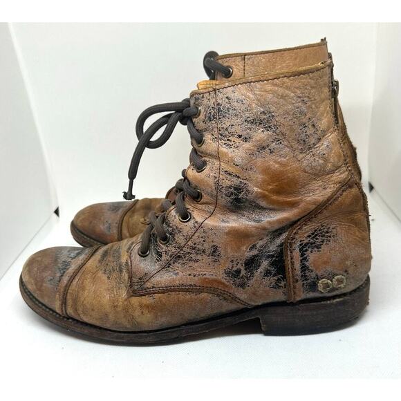 BED STU Protege Heavily Distressed Boots Rustic Tan Leather - Men’s Sz 10 - Picture 3 of 13